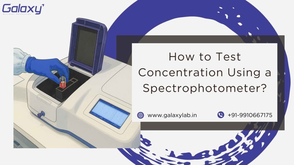 Test concentration using a spectrophotometer