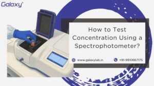 Test concentration using a spectrophotometer